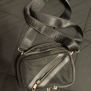 Madden Girl Black Crossbody Bag with Gold Accents